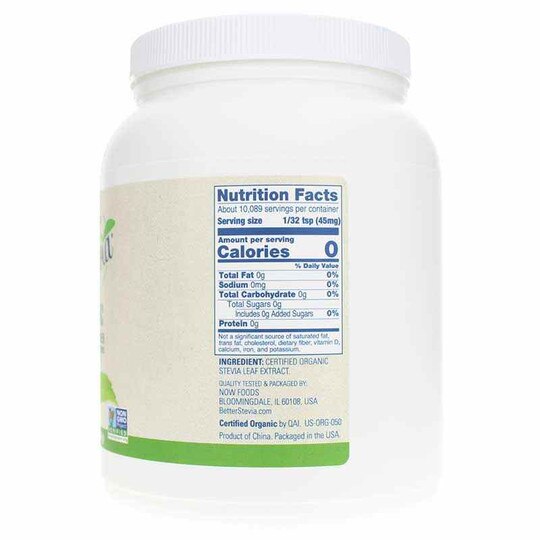 Better Stevia Organic Extract Powder, NOW
